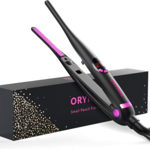 61weOqE8p4L._AC_SL1500_.jpg Small Flat Irons for Short Hair, 5s Ultra Fast Heat Up Pencil Flat Iron, Negative Ions Mini Flat Iron for Edges, 3/10'' Travel Mini Hair Straightener with Digital Temp Control, Easy to Use