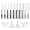GTHER 10PCS 10ML Empty Mascara Tube Bottles with Eyelash Wand & Rubber Inserts & Funnels Set for Castor Oil/Eyelash Growth Oil, DIY Mascara Cream Container with Cap, Matte White
