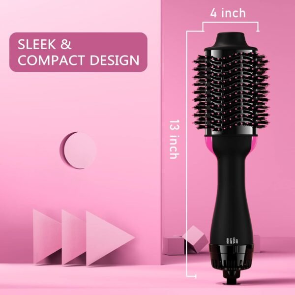 Hair Dryer Brush Blow Dryer in One, 4 in 1 Styling Tools Blow Dryer with Ceramic Oval Barrel, Hair Dryer and Styler Volumizer, Hot Air Straightener Brush for All Hair Types