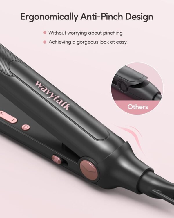 61wvLk7ThyL._AC_SL1500_.jpg Wavytalk 3/10" Small Flat Iron, Pencil Flat Iron for Short Hair, Pixie Cut and Bangs, Curling Iron for Short Hair, Mini Hair Straightener for Edges with Anti-Pinch Design, Tiny Hair Straightener