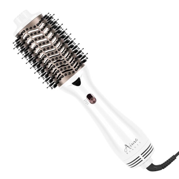 One Step Dryer & Volumizing Hot Air Brush, Blow Dryer, Ceramic Straightener, Curler & Hot Comb 4 in 1 Salon Ionic Hair Styling Tools, White