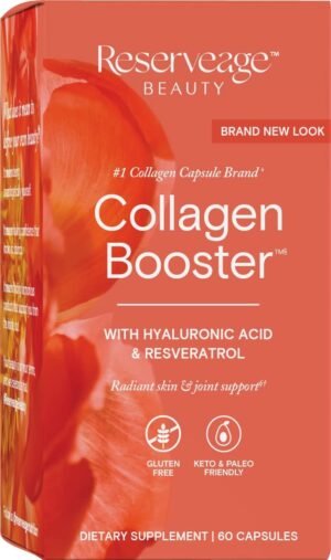 Reserveage Beauty, Collagen Booster, Collagen Supplement for Skin Care and Joint Health, Supports Healthy Collagen Production for Men & Women, 60 Capsules (30 Servings)