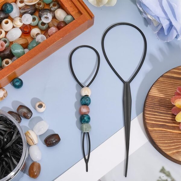 61xfIVn7uTL._AC_SL1001_.jpg CHGCRAFT DIY 112Pcs African Hair Beads for Braids Jumbo Hair Styling Tool Kits Including Acrylic Beads Plastic Pin Bun Maker and 500Pcs Elastic Rubber Bands for Braiding Jewelry