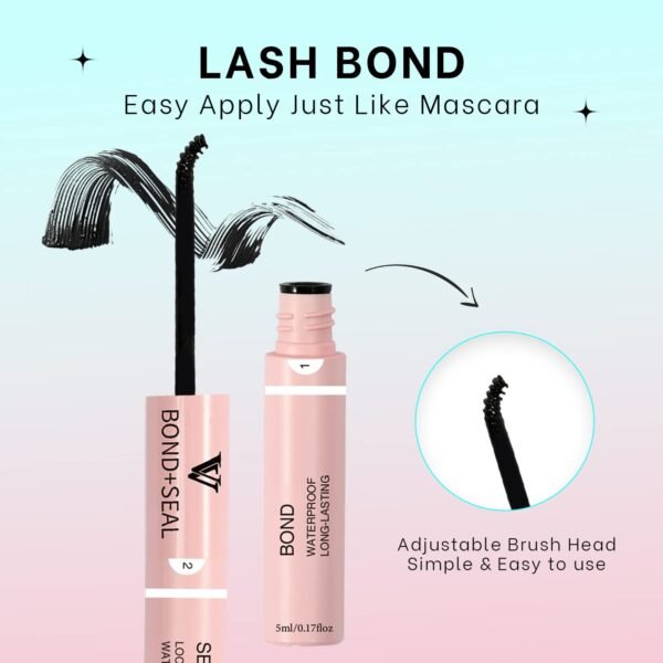 61xwW0F26PL._SL1500_.jpg VAVALASH Lash Bond and Seal Cluster Lash Glue Individual Lashes Glue for DIY Lash Extensions Long Retention Strong Hold 48-72 Hours Waterproof Lash Bond for Lash Clusters(5ml+5ml)