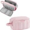 61y7HKSQcxL._AC_SL1500_.jpg BAGSMART Travel Makeup Bag Organizer, Puffy Make Up Bag, Cosmetic Organizer Case for Travel Essentials Toiletries Accessories Bottles, Brushes (Pink)