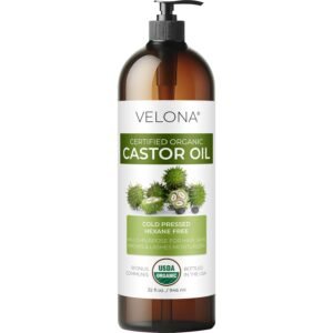 61y7udJeAFL._SL1500_.jpg velona USDA Certified Organic Castor Oil - 32 fl oz | For Hair Growth, Boost Eyelashes, Eyebrows | Cold pressed, Natural Oil, USP Grade | Hexane Free, Lash Serum, Caster