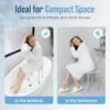 OasisSpace Shower Chair, Adjustable Bath Stool Chair for Inside Shower - Tool Free Anti-Slip Bench Bathtub Stool Seat with Durable Aluminum Legs for Elderly, Senior, Handicap & Disabled