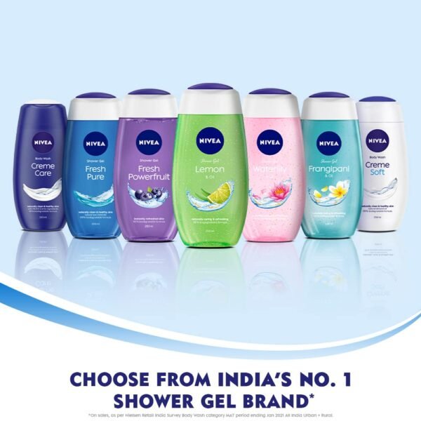 Nivea Bath Shower Water Lily Oil, 250 ML, Moisturizing Skin Cleanser with Oil Pearls and Water Lily Fragrance