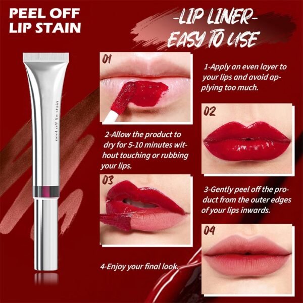 61yQkQcrcJL._SL1000_.jpg evpct Lip Tains Peel off, Peel off Lip Liner Tattoo Lip Stain Tint Gloss Marker Makeup, Long Lasting Waterproof 24 Hours Matte Finish Transfer-proof Pigmented Color Stay Lipsticks, 125 Nude Pink