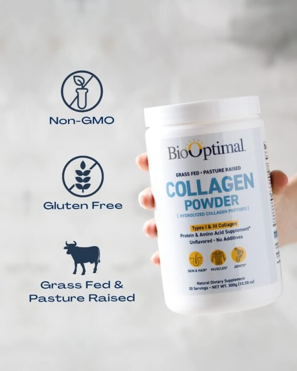 Collagen Peptides Powder - Grass-Fed, Pasture-Raised Hydrolyzed Protein Supplement for Skin, Hair, & Nails - Non-GMO, Zero Sugar Daily Supplement for Men & Women (30 Servings)