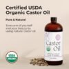 61yg5TKtMTL._AC_SL1500_.jpg Healing Solutions Oils - 8 oz Castor Oil Organic Pure Natural, Cold Pressed, Hexane & Chemical Free Natural Solution, Lash Serum, Stimulates Growth For Hair, Eyelash, Eyebrows, Scalp & Beard - 236ml
