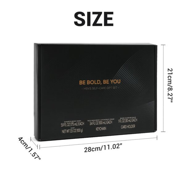 Rinse & Robust Men's Self-Care Gift Set, 10 Pcs Cedarwood Grooming Kit with Bath and Body Wash Gift Set, Beard Oil, Balm & Business Card Case, Unique Gifts for Him Father's Day, Birthday