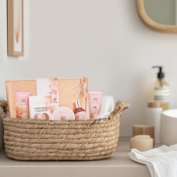 Spa Gift Baskets for Women Mom, Birthday Gifts for Her Wife, - 8 Pcs Relaxing Self Care Gifts Set with Cosmetic Bag & Bubble Bath, Ideal Mothers Day Gifts for Women, Wife, Girlfriend, Mom
