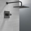Delta Modern 14 Series Square Rain Shower Faucet Set, Matte Black Shower Head and Handle Set, Valve Trim Kit, Matte Black T14268-BL-PP (Valve Not Included)