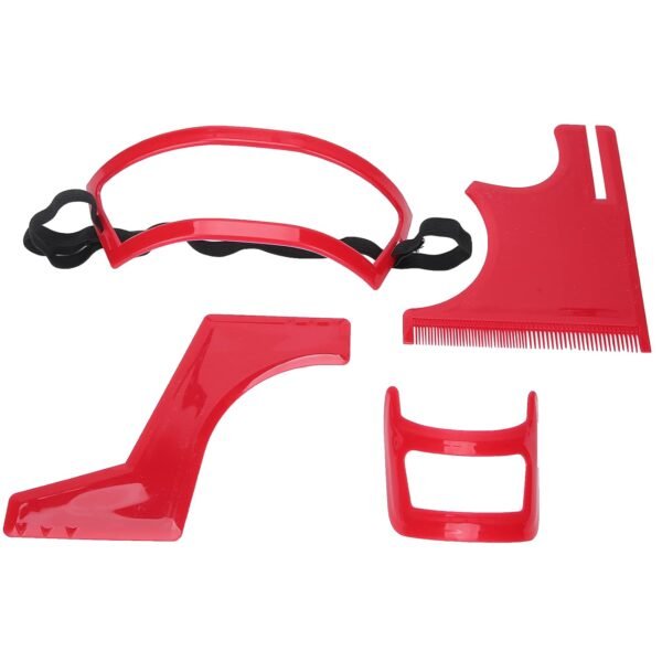 61zn06mESoS._SL1500_.jpg Beard Hairline Shaping Tool Kit for Men, Beard Shaping Tool Kit Beard Styling Cutting Hairline Grooming Red Plastic Beard Template Set