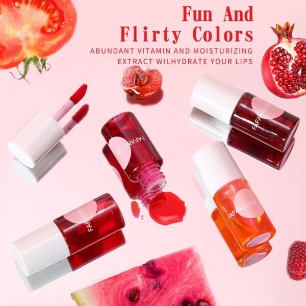 4 Colors Lip Tint Stain Set, Lip Stain Long Lasting Waterproof, Lightweight, Non-sticky, Transfer-Proof Lip Gloss, Matte Finish Korean Makeup, Multi-Use Lip and Cheek Tint