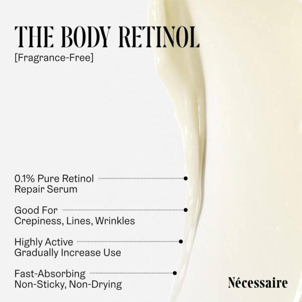 Nécessaire - The Body Retinol. Repair Serum + Retinol Body Lotion In One. Crepey Skin Treatment. Wrinkle + Line Prevention. 0.1% Pure + 10% AHA. 5.1 oz