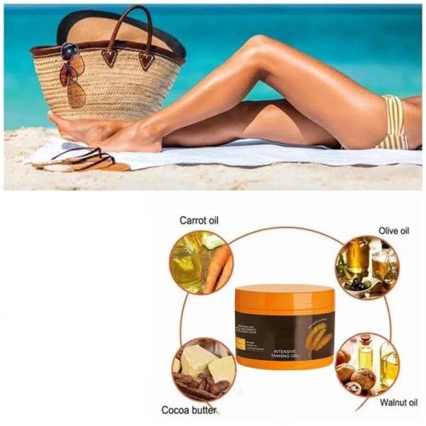 Luxury Intensive Tanning Gel, Natural Tanning Accelerator Cream Gel, Carrot Sun Tanning Gel, Intensive Tanning Luxe Gel, Intensive Tanning Gel for Sunbed Outdoor Sun Tanning (1pcs)