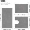 YIHOUSE Dark Grey Bath Mat Rug Sets 3 Piece,Thin Bathroom Rugs Fit Non Slip Bathroom Mat Quick Dry, Absorbent Rubber Bath Mats for Bathroom Floor,Shower