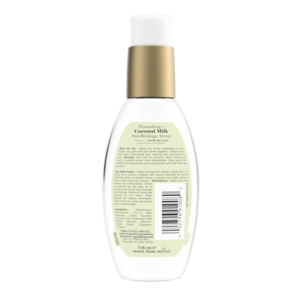 OGX Nourishing + Coconut Milk Anti-Breakage Serum, 4 Fl Oz
