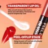 71xc2ZUyHL._SL1500_.jpg Dual Ended Glossy Peel Off Lip Stain Combo Set, 3 Colors Moisturizing Waterproof Long Wear Tattoo Lip Liner with Clear Lip Gloss for Women, Non Sticky Pink Lip Tint Finish Lip Kit Makeup