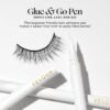 Velour Glue & Go Pen Clear Lash Adhesive - Precision Tip Lash Glue Liner Pen - Beginner Friendly Lash Adhesive Pen for False Eyelashes - Gentle & Dermatologist Tested - Eyelash Glue Pen Dries Clear