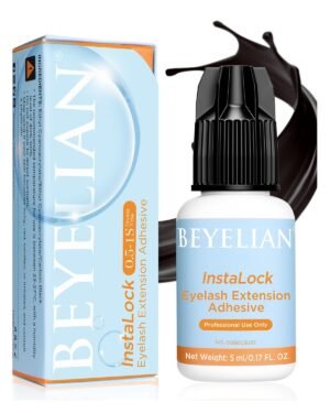 BEYELIAN Eyelash Extension Glue 0.5-1 Sec Dry Sensitive Lash Extension Glue No Fume No Irritation Waterproof Long Lasting Strong Hold Semi Permanent Adhesive Professional Use Only 5ML (B01)