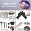 71-7WdEoehL._AC_SL1500_.jpg ROOHUA 16 Pieces Hair Dye Coloring Kit- Hair Tinting Bowl, Hair agitator, Dye Brush, Ear Cover, Hairpin, Hair Coloring Cape For Hair Dye Tools