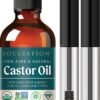 71-JZw8AaRL._SL1500_.jpg Organic Castor Oil for Eyelashes, Hair & Skin (2oz with Eyelash Kit) | 100% Pure, Natural Cold Pressed