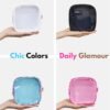Yarnic Small Makeup Bag Clear Cosmetic Bag for Purse, Mini Makeup Travel Case, Travel Essentials for Women, 2 Pack, Tropical