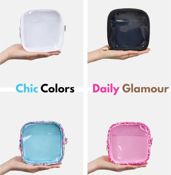 Yarnic Small Makeup Bag Clear Cosmetic Bag for Purse, Mini Makeup Travel Case, Travel Essentials for Women, 2 Pack, Tropical