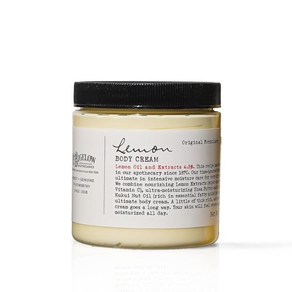 C.O. Bigelow Lemon Body Cream, Moisturizing Body Cream with Shea Butter, Kukui Nut Oil, Lemon Oil and Extracts for Dry Skin, 8 oz.