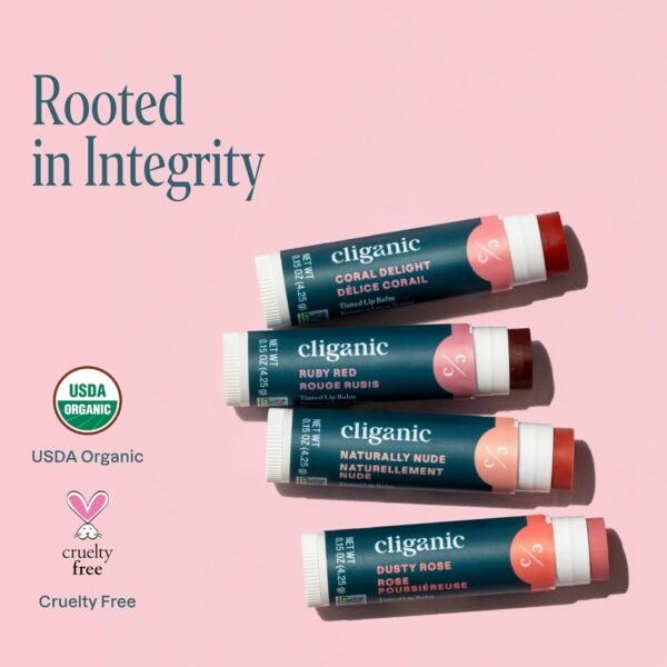 71-hjtB0AmL._SL1500_.jpg Cliganic Tinted Lip Balm - Non-GMO, 4 Colors - Enriched with Vitamin E, Cruelty Free (Packaging May Vary)