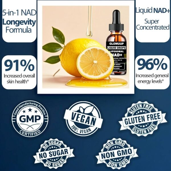 NAD Supplements For Women & Men, Liposomal NAD Nicotinamide Riboside Resveratrol 900mg w. B3 Vitamin Quercetin TMG, Liquid Resveratrol NAD Plus Supplement for Anti-Aging Energy Focus Longevity