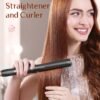71-sLOYYY7L._SL1500_.jpg 5 in 1 Wand Curling Iron-Kinked Curling Wand Set with Flat Iron Hair Straightener, 3 Barrels Hair Crimper, 3 Ceramic Curling Irons (0.35"-1.25"), 2 Temps Fast Heat Hair Waver Curler with Glove & Clip