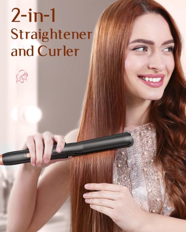 71-sLOYYY7L._SL1500_.jpg 5 in 1 Wand Curling Iron-Kinked Curling Wand Set with Flat Iron Hair Straightener, 3 Barrels Hair Crimper, 3 Ceramic Curling Irons (0.35"-1.25"), 2 Temps Fast Heat Hair Waver Curler with Glove & Clip