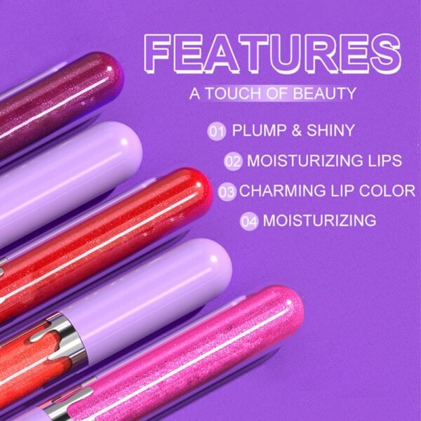 71-w0F6r8AL._SL1000_.jpg Glitter Liquid Lip Gloss,Fuchsia Shimmer Lipstick, Waterproof Shimmer Lip Stain Lip Glaze, High Shine Long Lasting Shiny Lip Color Makeup 13#