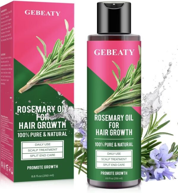 7102rWKZB2L._SL1500_.jpg Rosemary Oil for Hair Growth Organic, 8.8 floz Essential Oil for Scalp, Eyebrow and Eyelash, Hair Growth Oil Serum for Women Men Hair Strenghtening Treatment With Jojoba Oil & Castor Oil