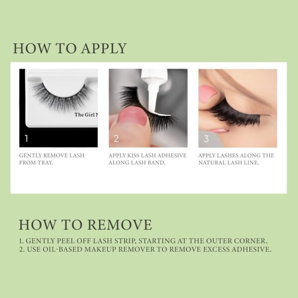 KISS Lash Couture The Muses Collection False Eyelashes, 'Noblesse', 12 mm, Handmade, Refined Faux Silk, Contact Lens Friendly, Easy to Apply, Includes 1 Pair Reusable Strip Lashes