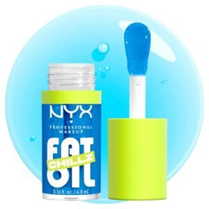710CIw1pJoL._SL1500_.jpg NYX PROFESSIONAL MAKEUP Fat Oil Chillz, Moisturizing, Shiny and Vegan Tinted Lip Gloss - Polar Peppermint (Sheer Blue)