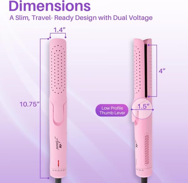 710D0pjljiL._AC_SL1500_.jpg Asani 360° Airflow Styler - 2-in-1 Professional Curling Wand & Hair Straightener - Flat Iron Curler with Cooling Fan, Air Vents - Crimper Styling Tool for Volume & All-Day Curls - for All Hair (Pink)