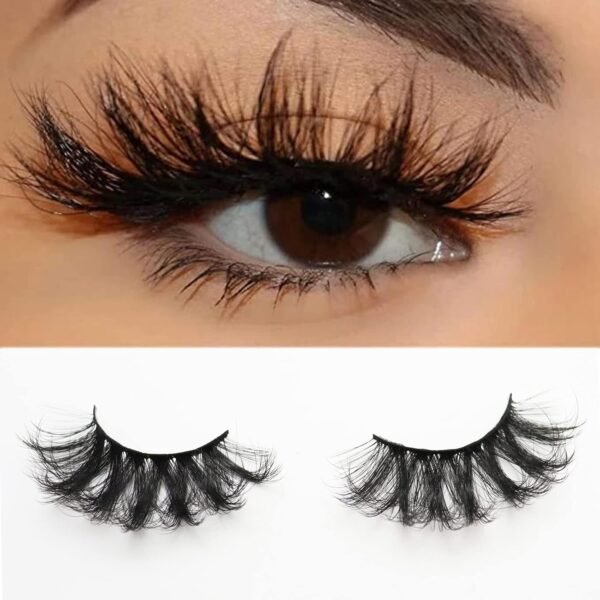 710JhiSUKML._SL1500_.jpg DAODER False Eyelashes 25mm Lashes Wispy Long 8D Mink Lashes Dramatic Volume Fluffy Eye Lashes Pack for Women 7Pairs Soft Reusable Fake Eyelashes