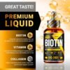 PURE RESEARCH Liquid Biotin & Collagen Hair Growth Drops 60,000mcg - Biotin and Liquid Collagen Supplement for Men & Women - Glowing Skin Support, Healthy Hair & Nail Growth - 2oz