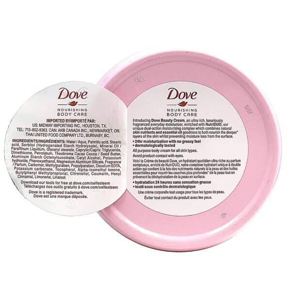 Dove Nourishing Body Care, Face, Hand, and Body Beauty Cream for Normal to Dry Skin Lotion for Women with 24-Hour Moisturization, 6-Pack, 5.07 Oz Each Jar
