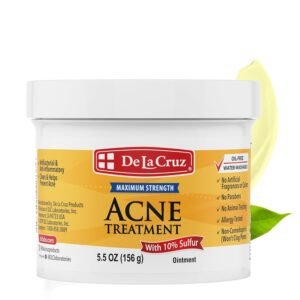 710h0ZWKMmL._SL1500_.jpg De La Cruz Sulfur Ointment - Cystic Acne Treatment for Face and Body - Daily 10 Min Spot Treatment Mask - Safe and Effective Game Changing Hormonal Acne Treatment That Clears Up Pimples 5.5 OZ.