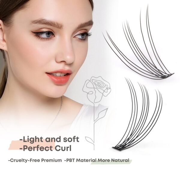 710kqGdo1mL._SL1500_.jpg Individual Lashes, Lash Clusters, 240 Pcs 10D Individual Lash Extensions, Natural Soft Lightweight Reusable, Thickness 0.07mm C Curl False Eyelashes 8/9/10/11/12mm (10D 8-12mm)
