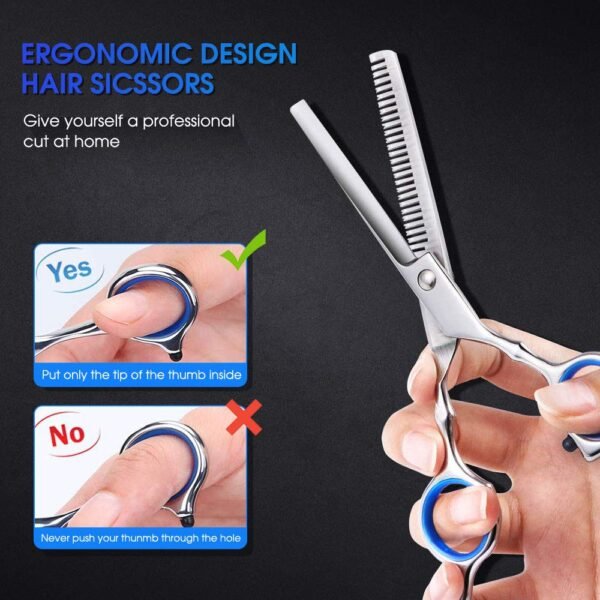 710oMhrhApL._SL1000_.jpg Hair Cutting Scissors Kits, 10 Pcs Stainless Steel Hairdressing Shears Set Professional Thinning Scissors For Barber/Salon/Home/Men/Women/Kids/Adults Shear Sets