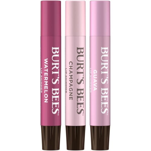 710wFdyT5kL._SL1500_.jpg Burt's Bees Lip Shimmer Pink Collection, Tinted Lip Balm Stick, Moisturizing for All Day Hydration with Natural Glowy Pigmented Finish & Buildable Color, 3 Shades; Value Pack, 3 Tubes x 0.09 Oz