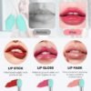 Unaone Lip Scrub Brush - 2 PCS Dual-ended Lip Scrubber Exfoliator and Silicone Lip Brush, 2-in-1 Silicone Lip Scrub Tool Lip Mask Applicator, Gentle Exfoliator & Applicator for Soft