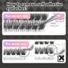 Self Adhesive Eyelashes, 156 Pcs Self Adhesive Eyelash Clusters, No Glue Needed, Invisible 2-Strip Tape - Longer Lasting, No Sticky Residue Pre Glued Eyelashes (Volume-Mixed)